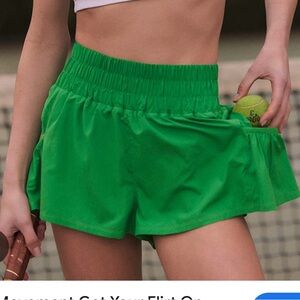Free people green get your flirt on shorts size small!!!!